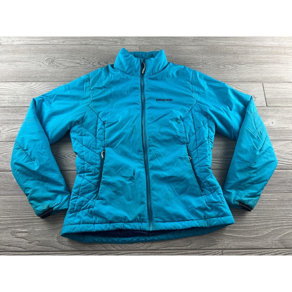 Patagonia Insulated Jacket Womens Small Blue Full Zip Packable Hiking Outdoor